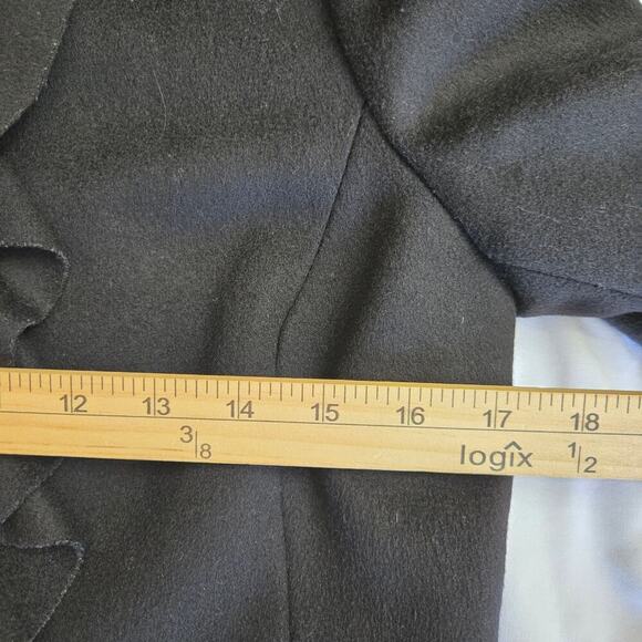 J.Crew Coat Womens 2 Black Wool Ruffle Collar Coquette Avante Garde Whimsigoth - Picture 10 of 11